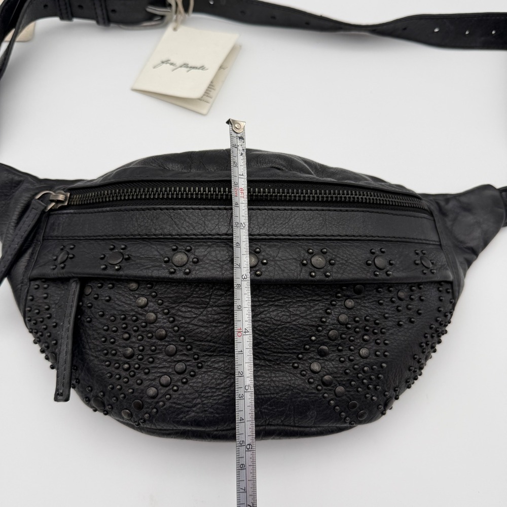 Free People Ana Adorned Sling Bag Black Leather Studded Crossbody Purse NWT - Picture 8 of 8